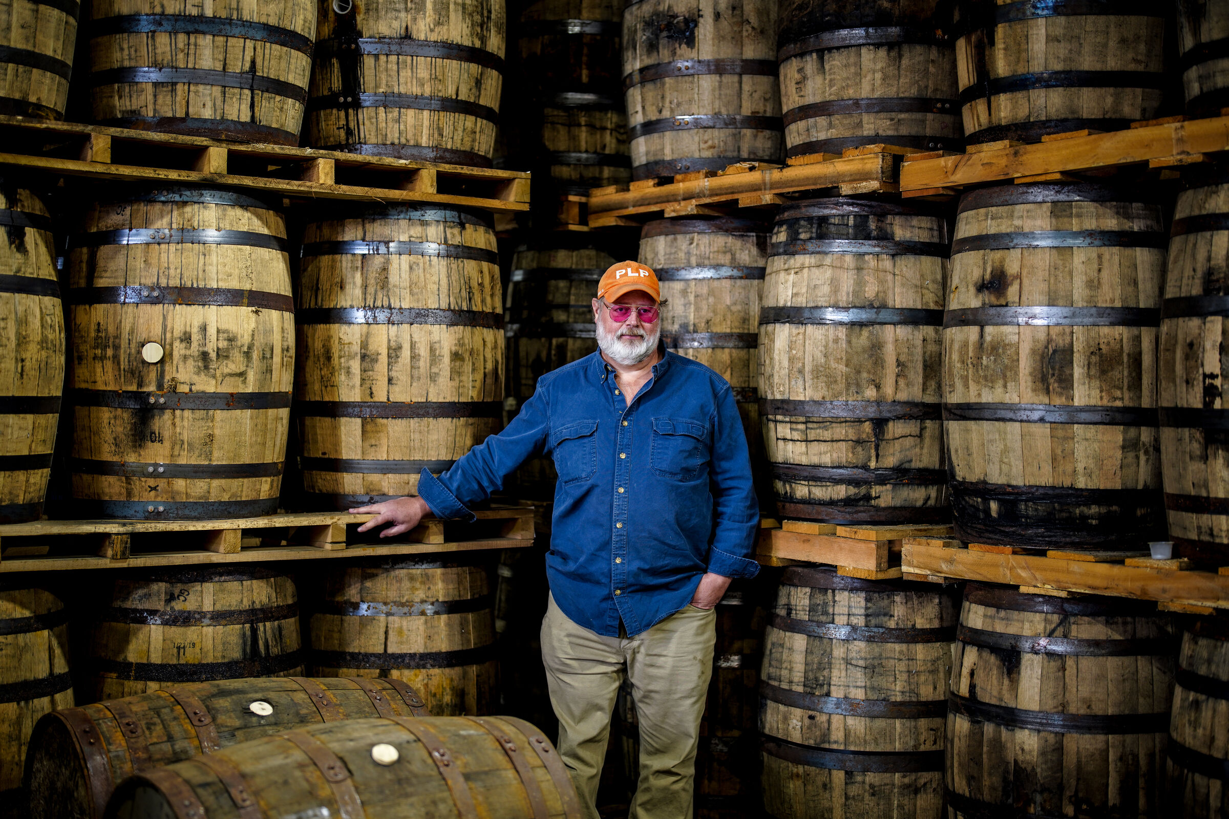 Peg Leg Porker bourbon barrels aging in the Tennessee warehouse