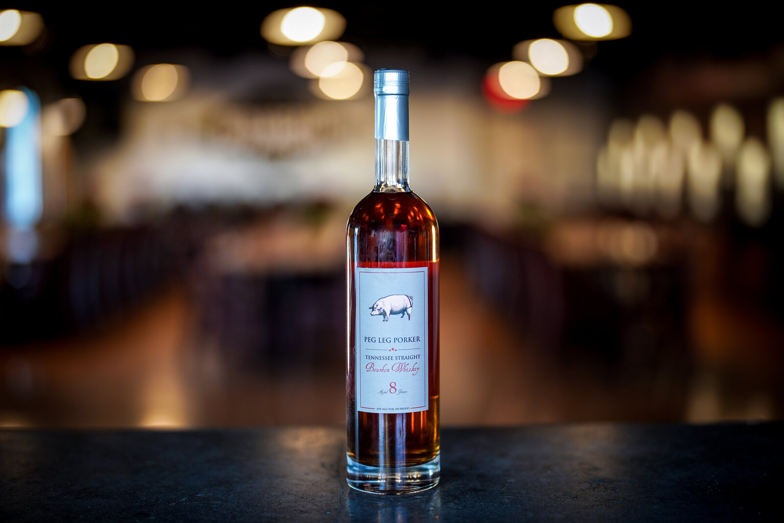 Peg Leg Porker Tennessee Straight Bourbon, Aged 8 Years, 90 proof bottle