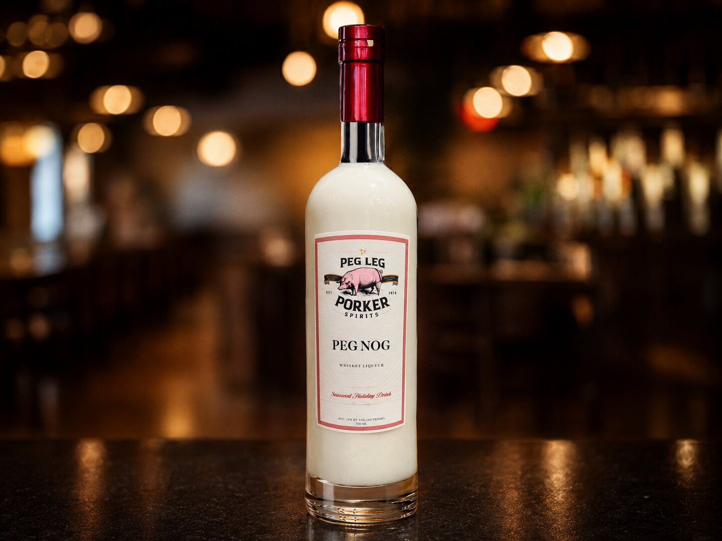 Peg Nog seasonal bourbon cream liqueur, 30 proof, holiday whiskey liqueur